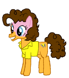 Size: 412x459 | Tagged: safe, artist:qjosh, cheese sandwich, pinkie pie, earth pony, pony, g4, character to character, female, female to male, grin, male, simple background, smiling, transformation, transformation sequence, transgender transformation, white background