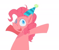 Size: 2048x1752 | Tagged: safe, artist:startrixfan, pinkie pie, earth pony, pony, g4, female, hat, mare, one eye closed, party hat, simple background, solo, white background, wink