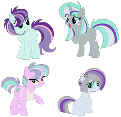 Size: 850x818 | Tagged: safe, artist:heavenlyblazeadopts, earth pony, unicorn, 2016, horn, magical lesbian spawn, offspring, parent:maud pie, parent:starlight glimmer, parents:starmaud, simple background, transparent background