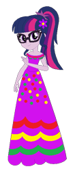 Size: 271x617 | Tagged: safe, artist:selenaede, artist:user15432, sci-twi, twilight sparkle, human, equestria girls, g4, base used, cinco de mayo, clothes, dress, flower, flower in hair, glasses, purple dress, simple background, solo, transparent background