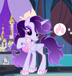 Size: 1280x1338 | Tagged: safe, artist:vi45, oc, alicorn, pony, g4, concave belly, female, mare, night, slender, solo, thin