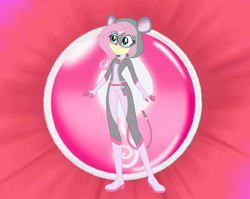 Size: 1776x1414 | Tagged: safe, artist:machakar52, fluttershy, human, equestria girls, g4, animal costume, bodysuit, boots, clothes, cosplay, costume, crossover, cute, gloves, high heel boots, high heels, mask, miraculous ladybug, mouse costume, mouse ears, mylène haprèle, polymouse, rat tail, shoes, smiling