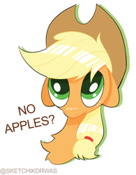 Size: 1591x2039 | Tagged: safe, artist:sketchik, applejack, earth pony, pony, g4, applebetes, bust, cute, female, floppy ears, mare, meme, no bitches?, portrait, simple background, solo, white background