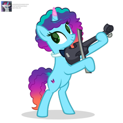 Size: 3600x3600 | Tagged: safe, artist:ramixe dash, misty brightdawn, pony, unicorn, g4, g5, base used, bipedal, cute, female, g5 to g4, generation leap, horn, mare, mistybetes, musical instrument, playing instrument, signature, simple background, solo, transparent background, violin, watermark