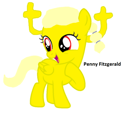 Size: 850x784 | Tagged: safe, artist:memeartboi, oc, fairy, fairy pony, original species, pegasus, pony, beautiful, beautiful hair, cute, cute face, fairy wings, female, female oc, filly, foal, girlfriend, happy, mare, mare oc, pegasus oc, pegasus wings, penny fitzgerald, ponified, shiny, simple background, the amazing world of gumball, white background, wings