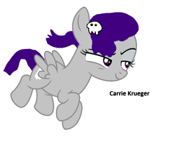 Size: 1260x1026 | Tagged: safe, artist:memeartboi, oc, ghost, ghost pony, pegasus, pony, undead, carrie krueger, dark, female, female oc, filly, foal, girlfriend, mare, mare oc, pegasus oc, pegasus wings, ponified, simple background, stare, the amazing world of gumball, white background, wings