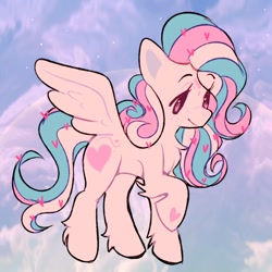 Size: 1000x1000 | Tagged: safe, artist:xoauri, star catcher, pegasus, pony, g3, female, fetlock tuft, freckles, heart, heart eyes, mare, solo, wingding eyes