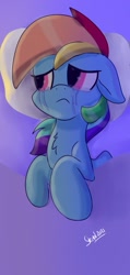 Size: 486x1018 | Tagged: safe, artist:skylinepony_, rainbow dash, pegasus, pony, g4, bed, crying, female, in bed, mare, solo
