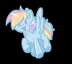 Size: 713x632 | Tagged: safe, artist:skylinepony_, rainbow dash, pegasus, pony, g4, black background, blush lines, blushing, female, mare, one eye closed, open mouth, open smile, simple background, smiling, solo, wink