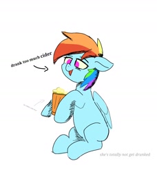 Size: 1640x1802 | Tagged: safe, artist:skylinepony_, rainbow dash, pegasus, pony, g4, cider, cider dash, drunk, open mouth, open smile, smiling
