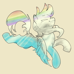 Size: 2000x2000 | Tagged: safe, artist:rapt, rainbow dash, g4, beige background, digital painting, simple background, solo