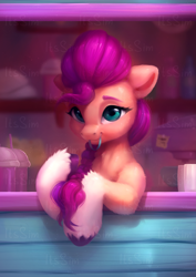 Size: 2101x2971 | Tagged: safe, artist:itssim, sunny starscout, earth pony, pony, g5, drink, female, mare, smoothie, solo