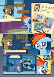 Size: 1920x2715 | Tagged: safe, artist:alexdti, dumbbell, hoops, rainbow dash, oc, pony, comic:how we met, comic, female, filly, filly rainbow dash, younger