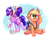 Size: 1750x1350 | Tagged: safe, artist:whitediamonds, applejack, rarity, earth pony, pony, unicorn, rarijack daily, g4, my little pony: friendship is magic, season 3, sleepless in ponyville, applejack's hat, camping outfit, clothes, cowboy hat, dress, duo, duo female, eyeshadow, female, floppy ears, freckles, frown, hat, horn, lesbian, makeup, mare, raised hoof, raised leg, ship:rarijack, shipping, signature, sitting, smiling, standing on two hooves, sunglasses, tail, tumblr, underhoof