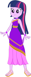 Size: 616x1535 | Tagged: safe, artist:invisibleink, artist:tylerajohnson352, twilight sparkle, equestria girls, g4, armlet, bracelet, clothes, dress, eyelashes, freckles, goddess, greek clothes, jewelry, multicolored hair, rainbow hair, sandals, tied hair
