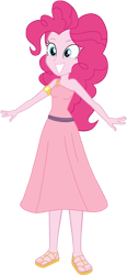 Size: 757x1634 | Tagged: safe, artist:invisibleink, artist:tylerajohnson352, pinkie pie, equestria girls, g4, armlet, clothes, dress, eyelashes, goddess, greek clothes, jewelry, sandals, simple background, solo, transparent background