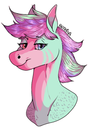Size: 400x571 | Tagged: safe, artist:reamina, oc, oc only, oc:reamina, pony, bust, female, heterochromia, mare, portrait, simple background, solo, transparent background
