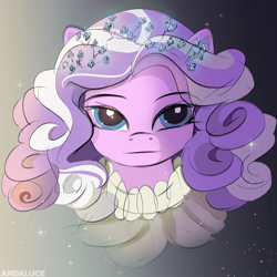 Size: 2000x2000 | Tagged: safe, artist:andaluce, diamond tiara, earth pony, pony, g4, abstract background, alternate hairstyle, bust, female, filly, foal, solo