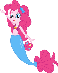 Size: 1567x1981 | Tagged: safe, artist:rebelprincess59, pinkie pie, mermaid, equestria girls, g4, female, simple background, solo, white background
