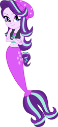 Size: 1042x2284 | Tagged: safe, artist:rebelprincess59, starlight glimmer, mermaid, equestria girls, g4, beanie hat, female, simple background, solo, white background