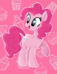 Size: 790x1011 | Tagged: safe, artist:kyakraft22, pinkie pie, earth pony, pony, g4, cupcake, female, food