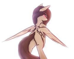 Size: 3741x2997 | Tagged: safe, artist:lu.de, oc, oc only, oc:ondrea, pegasus, pony, blushing, looking at you, pegasus oc, simple background, spread wings, white background, wings