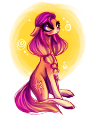 Size: 4400x5500 | Tagged: safe, artist:kamikami1234, oc, oc only, oc:bloom, earth pony, pony, absurd resolution, female, floppy ears, mare, not sunny starscout, simple background, sitting, solo, transparent background