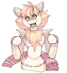 Size: 2136x2321 | Tagged: safe, artist:devioka, oc, oc only, oc:peach "cassiopeia" blossom, lamia, original species, pony, robot, robot pony, animatronic, female, five nights at freddy's, front view, looking at you, open mouth, simple background, solo, stripes, transparent background
