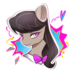 Size: 2050x2081 | Tagged: safe, artist:acha4753, octavia melody, earth pony, pony, bust, female, heart, mare, portrait, simple background, solo, white background