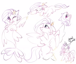 Size: 2048x1726 | Tagged: safe, artist:petaltwinkle, pipp petals, pegasus, pony, seapony (g4), g5, dorsal fin, eye clipping through hair, eyelashes, eyes closed, fin, fin wings, fins, fish tail, flowing mane, flowing tail, flying, folded wings, headpiece, leg fluff, long mane, long tail, looking at you, lying down, monochrome, one eye closed, open mouth, open smile, prone, race swap, raised hoof, seaponified, seapony pipp petals, signature, simple background, sleeping, smiling, smiling at you, solo, species swap, sploot, spread wings, standing, swimming, tail, wavy mane, wavy tail, white background, wings, wink