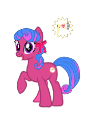 Size: 2000x3000 | Tagged: safe, artist:darkpinkmonster, artist:kinnichi, artist:user15432, oc, oc only, oc:heart-loud horn, earth pony, pony, g4, base used, bow, cutie mark, earth pony oc, female, full body, gradient mane, gradient tail, hair bow, hooves, mare, open mouth, open smile, raised hoof, simple background, smiling, solo, standing, tail, transparent background