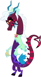 Size: 5075x9564 | Tagged: safe, artist:shootingstarsentry, oc, oc:pandamonia, draconequus, absurd resolution, offspring, parent:cosmos, parent:discord, parents:coscord, simple background, solo, transparent background