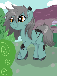 Size: 1500x2000 | Tagged: safe, artist:annuthecatgirl, oc, oc only, oc:greasy spanner, pony, solo, wingding eyes