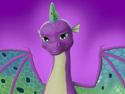 Size: 1280x960 | Tagged: safe, artist:fynamic, spike, dragon, g5, my little pony: make your mark, dragon lord spike, i can't believe it's not hasbro studios, solo, spike (g5)