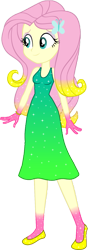 Size: 551x1557 | Tagged: safe, artist:invisibleink, artist:tylerajohnson352, fluttershy, equestria girls, g4, beautiful, bracelet, clothes, colorful, dress, female, flats, glitter, hairpin, jewelry, shoes, simple background, solo, sparkles, sparkly dress, sparkly hair, transparent background