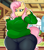 Size: 1800x2030 | Tagged: safe, artist:disco chaos, fluttershy, pegasus, anthro, g4, bbw, big breasts, breasts, busty fluttershy, clothes, curvy, denim, fat, fattershy, female, huge breasts, jeans, outline, pants, solo, sweater, sweatershy, white outline, wide hips