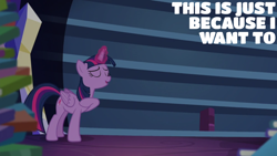 Size: 1920x1080 | Tagged: safe, edit, edited screencap, editor:quoterific, screencap, twilight sparkle, alicorn, g4, what about discord?, book, library, solo, twilight sparkle (alicorn), twilight's castle, twilight's castle library