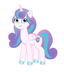 Size: 640x725 | Tagged: safe, artist:jazzhooves, princess flurry heart, alicorn, pony, g4, g5, my little pony: tell your tale, female, g4 to g5, generation leap, older, older flurry heart, simple background, smiling, solo, teenager, white background