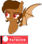 Size: 1880x1961 | Tagged: safe, artist:pure-blue-heart, oc, oc only, unnamed oc, bat pony, undead, vampire, bat pony oc, brown mane, bust, fangs, female, mare, patreon, patreon logo, patreon reward, portrait, red eyes, simple background, transparent background, watermark