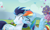 Size: 2346x1424 | Tagged: safe, alternate version, artist:soarindasher10, rainbow dash, soarin', butterfly, pegasus, pony, g4, blushing, cheek kiss, day, duo, duo male and female, female, kissing, male, mare, ship:soarindash, shipping, stallion, straight