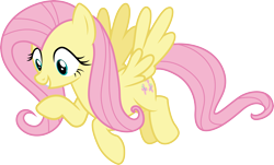 Size: 4967x3000 | Tagged: safe, artist:cloudy glow, fluttershy, pegasus, pony, g4, .ai available, female, flying, mare, simple background, solo, transparent background, vector