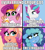 Size: 2197x2422 | Tagged: safe, artist:emera33, misty brightdawn, pipp petals, sunny starscout, zipp storm, earth pony, pegasus, pony, unicorn, g5, :3, autism, cellphone, chest fluff, diadem, ear fluff, female, floppy ears, freckles, friend group, fujoshi, horn, jewelry, looking at phone, mare, meme, one wing out, open mouth, open smile, phone, pipp's phone, regalia, signature, smartphone, smiling, spread wings, transgender, unshorn fetlocks, wings