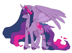 Size: 2717x1992 | Tagged: safe, artist:paichitaron, twilight sparkle, alicorn, pony, g4, alternate design, female, glasses, high res, jewelry, large wings, mare, necklace, older, older twilight, older twilight sparkle (alicorn), partially open wings, princess twilight 2.0, round glasses, simple background, solo, tail, tail feathers, transparent background, twilight sparkle (alicorn), unshorn fetlocks, wings