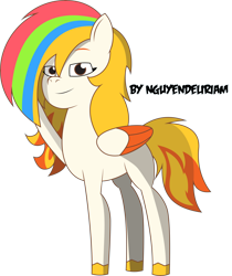 Size: 6114x7288 | Tagged: safe, artist:nguyendeliriam, flare (g5), g5, my little pony: tell your tale, looking at you, multicolored hair, rainbow hair
