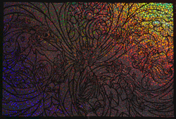 Size: 2000x1351 | Tagged: safe, alternate version, artist:malte279, part of a set, applejack, fluttershy, pinkie pie, rainbow dash, rarity, spike, twilight sparkle, g4, animated, hologram, mane seven, mane six, scratch pad, scratch paper, stained glass, wip