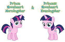 Size: 3286x2151 | Tagged: safe, anonymous artist, oc, oc only, oc:prince novaheart morningstar, oc:princess novaheart eveningstar, alicorn, pony, fanfic:cat's cradle, alicorn oc, author:shakespearicles, brother, brother and sister, closed mouth, colt, description is relevant, duo, eyebrows, eyelashes, eyes open, family, fanfic, fanfic art, female, filly, fimfiction, foal, happy, high res, horn, implied inbreeding, implied incest, inbreeding, incest, looking, looking at you, looking back, looking back at you, male, name, nostrils, offspring, parent:oc:prince aster novaheart, parent:oc:princess selene novaheart, parents:oc:novahearts, product of incest, shakespearicles, siblings, simple background, sister, smiling, smiling at you, spread wings, standing, story included, symbol, text, transparent background, twins, wall of tags, wings