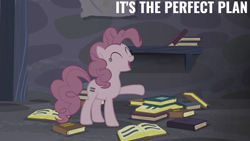 Size: 2000x1125 | Tagged: safe, edit, edited screencap, editor:quoterific, screencap, pinkie pie, g4, the cutie map, book, equal cutie mark, solo