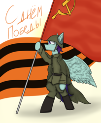 Size: 2925x3575 | Tagged: safe, artist:ashel_aras, oc, oc only, pegasus, cyrillic, russian, sketch, solo, soviet union, victory day, victory day (russia)