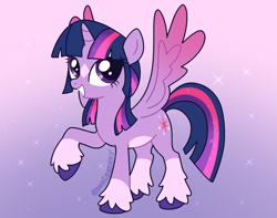 Size: 1864x1467 | Tagged: safe, artist:doodlesinky, twilight sparkle, alicorn, pony, friendship is magic, g4, redesign, solo