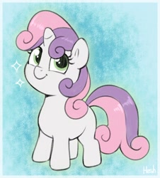Size: 1144x1268 | Tagged: safe, artist:heretichesh, sweetie belle, unicorn, g4, female, filly, foal, horn, solo